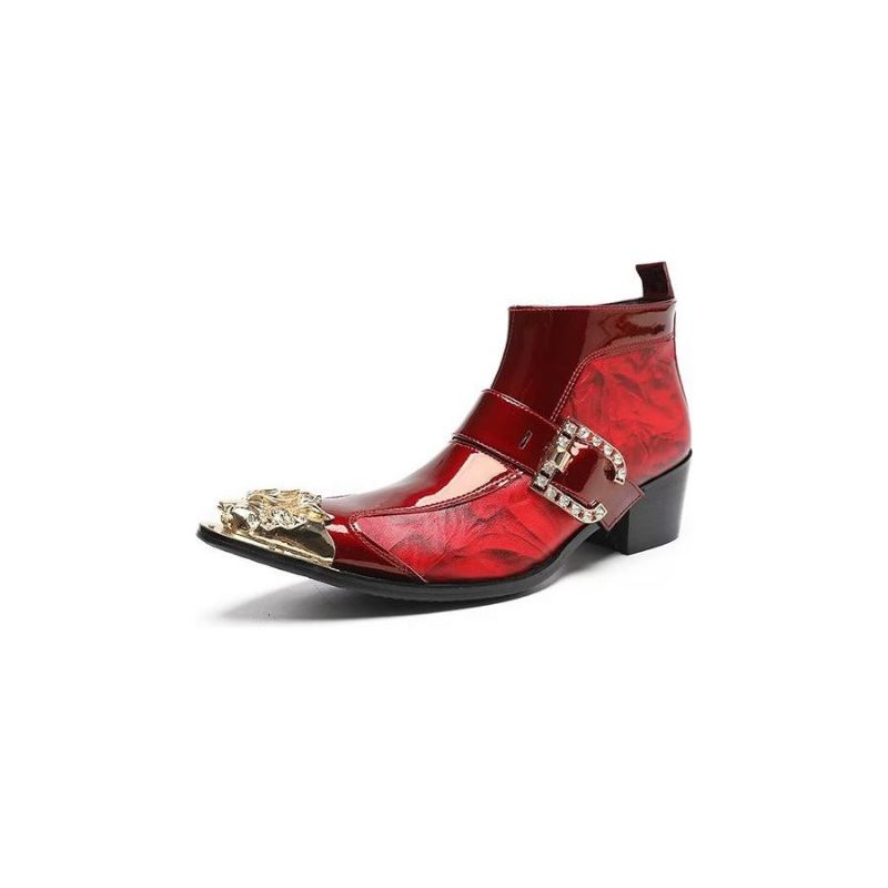 Botas Masculinas Sofisticadas Tornozelo - Vermelho