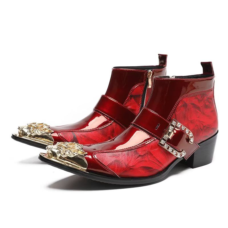 Botas Masculinas Sofisticadas Tornozelo - Vermelho