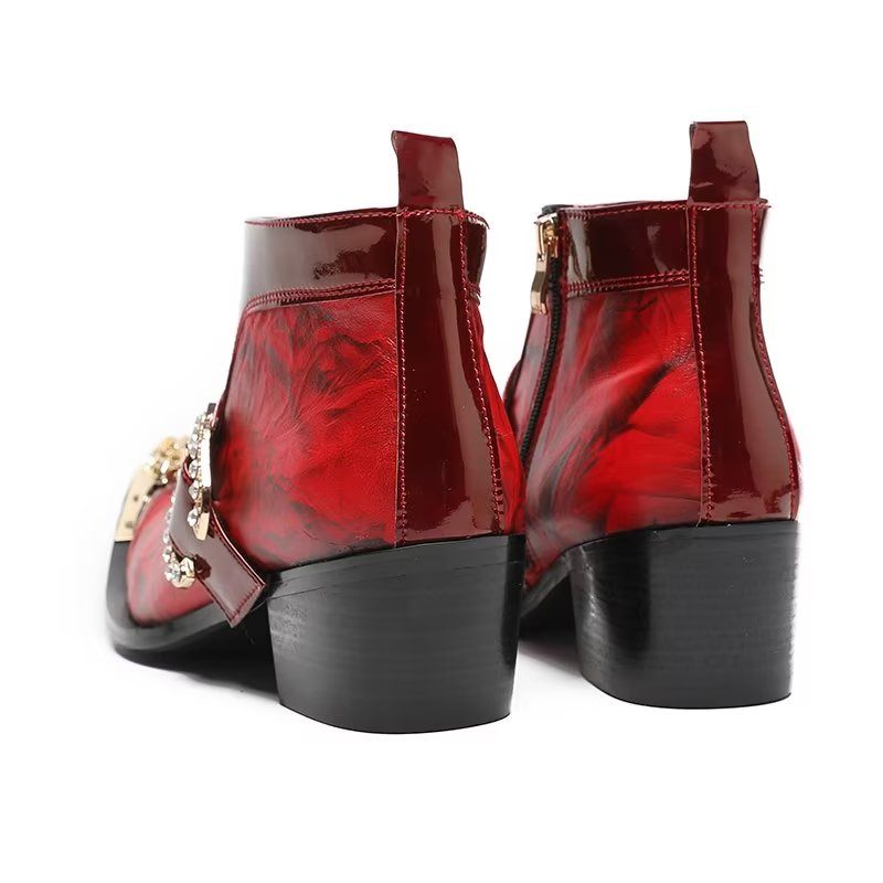 Botas Masculinas Sofisticadas Tornozelo - Vermelho