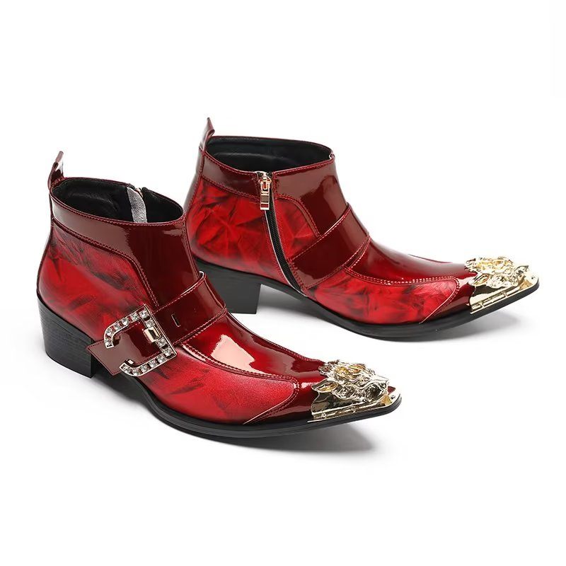 Botas Masculinas Sofisticadas Tornozelo - Vermelho