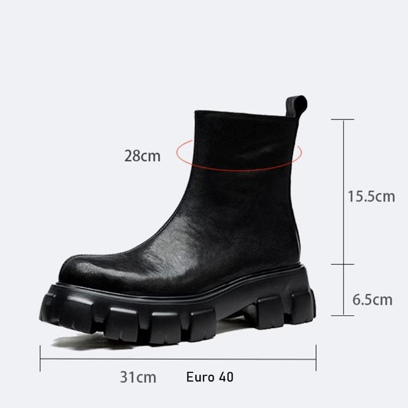 Botas Masculinas Tornozelo Com Zíper Liso - Preto 