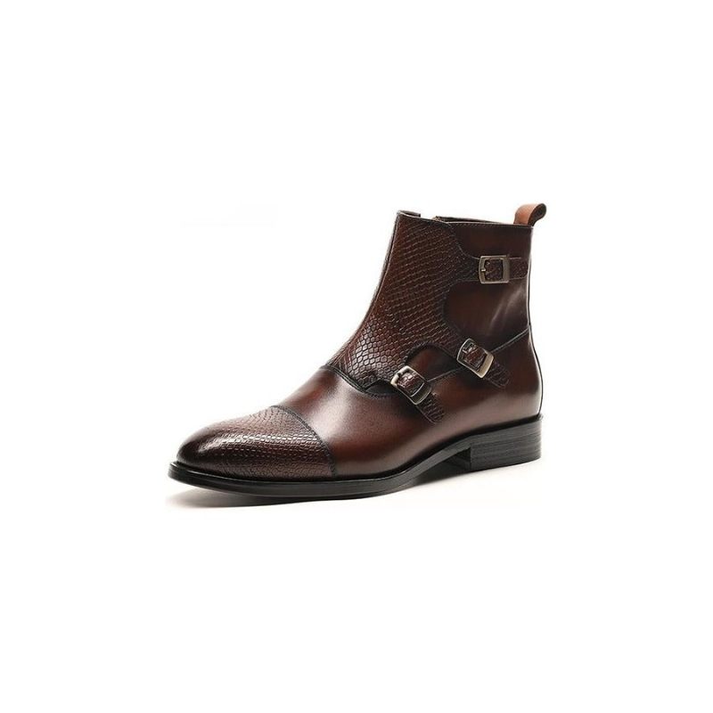 Botas Masculinas Tornozelo Couro Vaca Croczip Luxo - Café