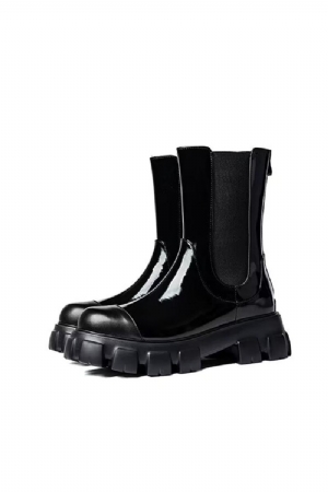 Botas Masculinas Trendsetter Couro Vaca Com Bico Redondo