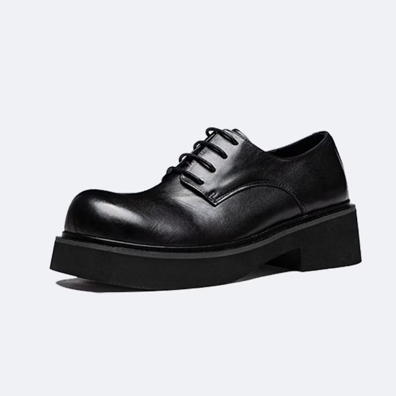 Botas Masculinas Urbanas Couro Com Cordões - Preto