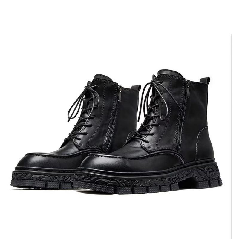 Botas Masculinas Vintage Com Zíper - Preto