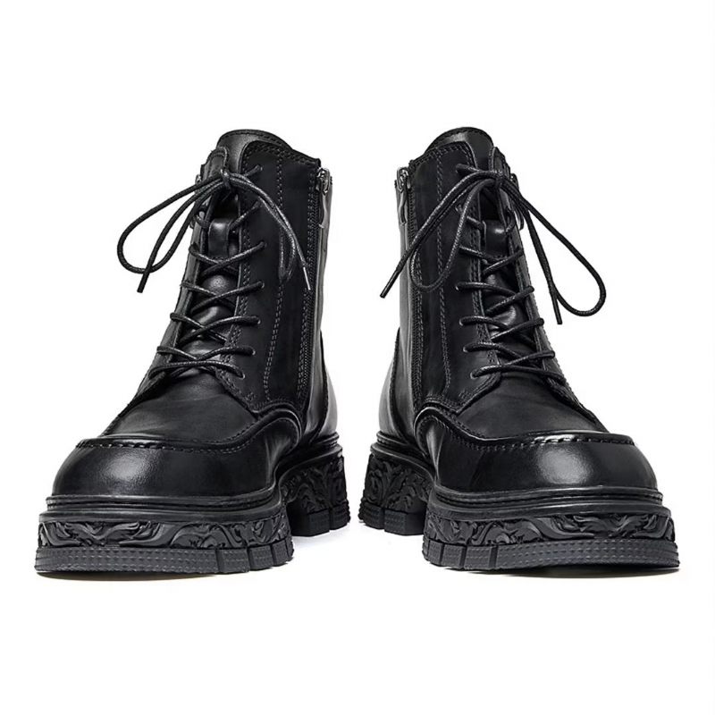 Botas Masculinas Vintage Com Zíper - Preto