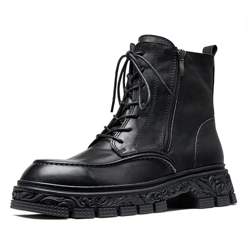 Botas Masculinas Vintage Com Zíper - Preto