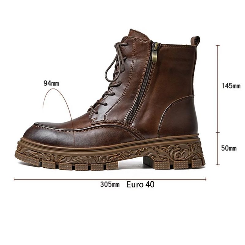 Botas Masculinas Vintage Com Zíper - Marrom