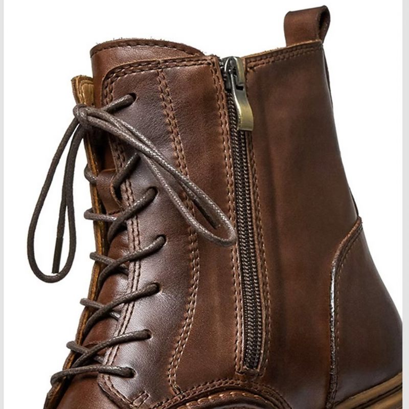 Botas Masculinas Vintage Com Zíper - Marrom