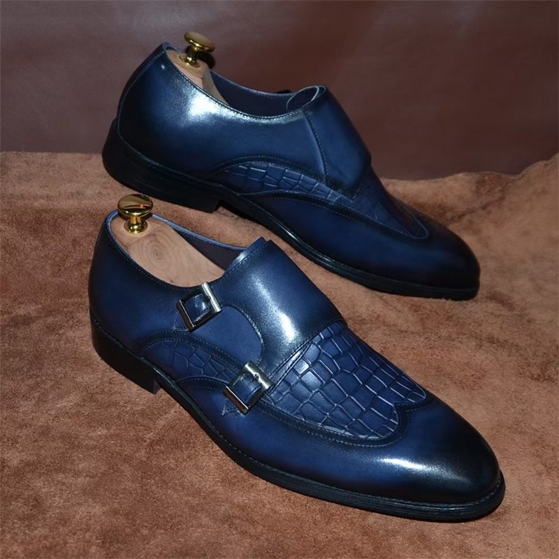 Calçado Formal Masculino Com Fivela E Charme - Azul