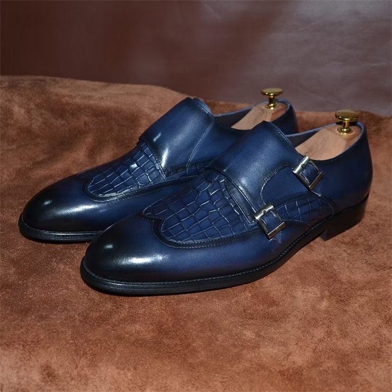 Calçado Formal Masculino Com Fivela E Charme - Azul