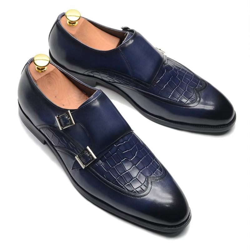 Calçado Formal Masculino Com Fivela E Charme - Azul