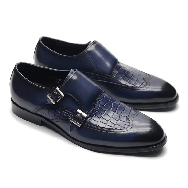 Calçado Formal Masculino Com Fivela E Charme - Azul