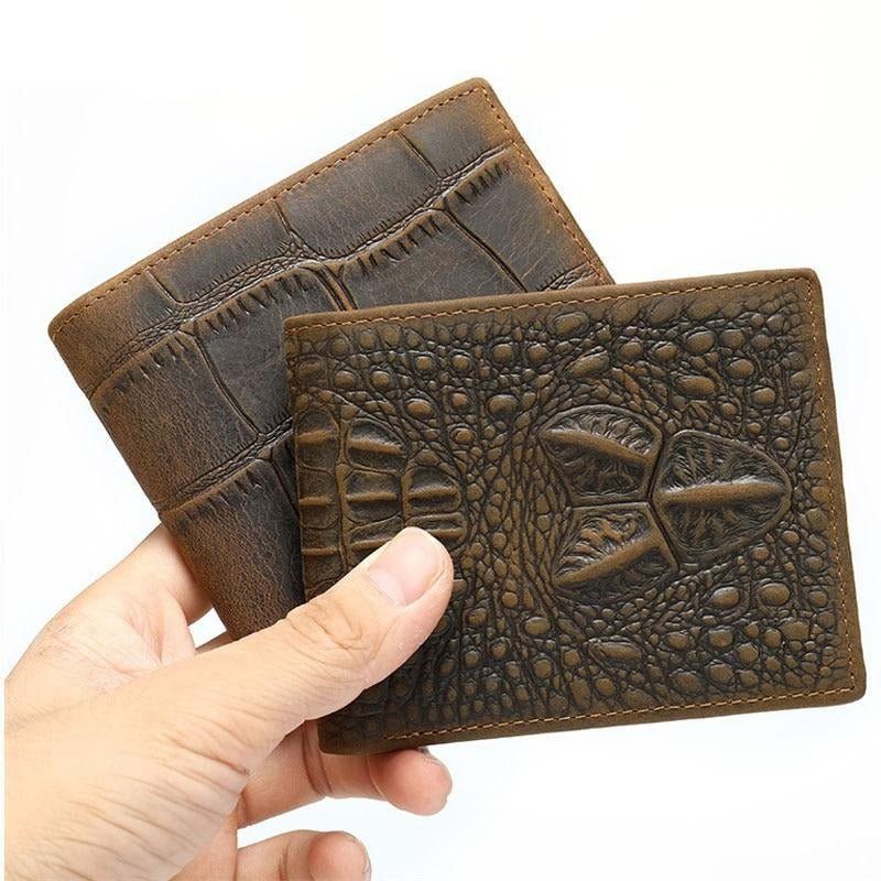 Carteiras Masculinas Carteira Bifold Com Zíper Exótico - Café 