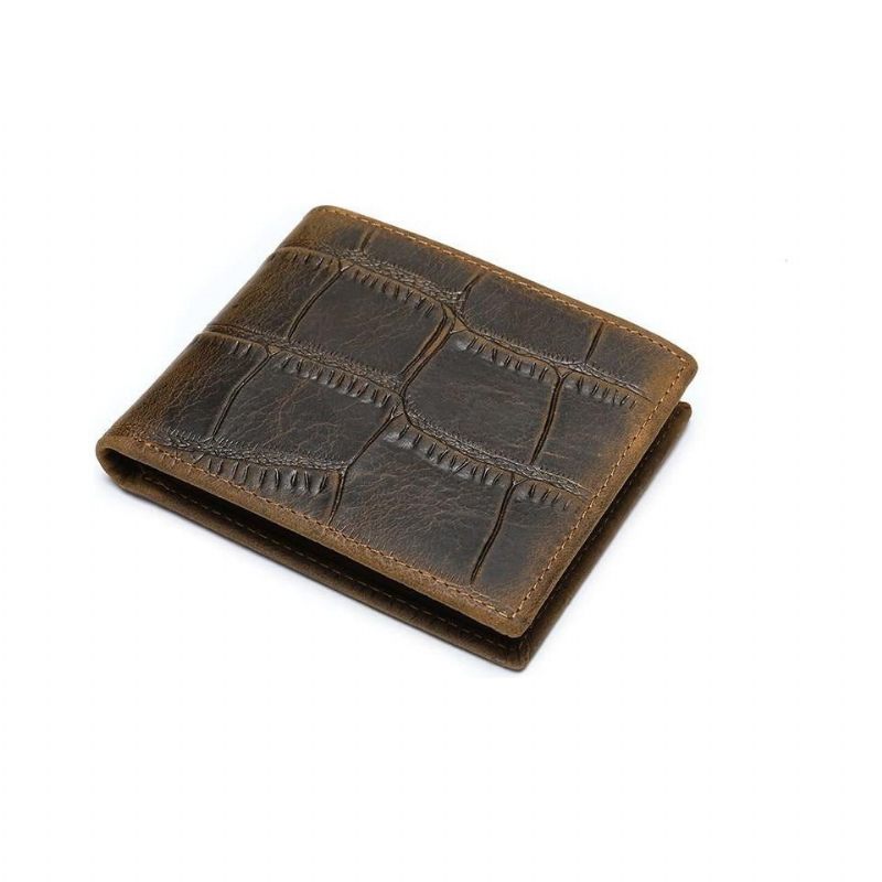 Carteiras Masculinas Carteira Bifold Com Zíper Exótico -  Café Crocodilo