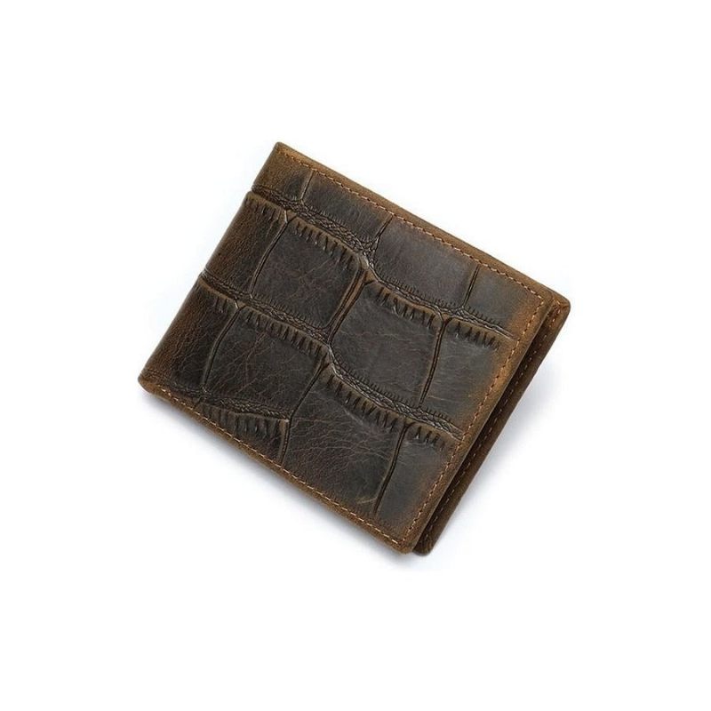 Carteiras Masculinas Carteira Bifold Com Zíper Exótico -  Café Crocodilo