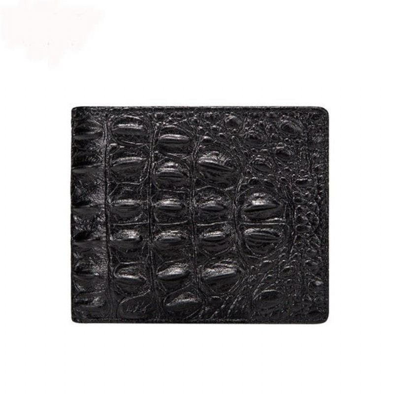 Carteiras Masculinas Requintadas Bolsa Moedas Vintage Couro Crocodilo - Preto Crocodilo