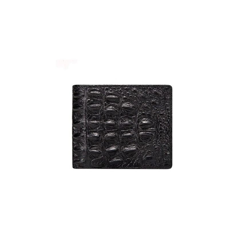 Carteiras Masculinas Requintadas Bolsa Moedas Vintage Couro Crocodilo - Preto Crocodilo