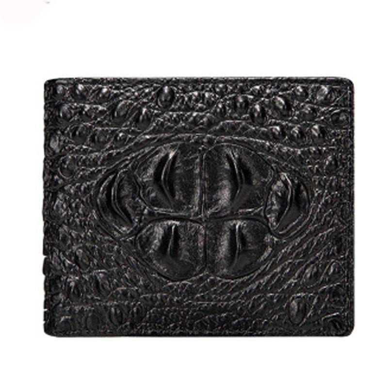 Carteiras Masculinas Requintadas Couro Crocodilo Crocpattern Carteira Porta-cartões - Preto