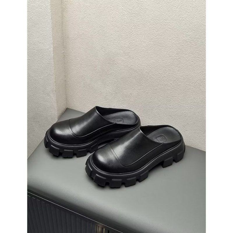 Chinelos Negócios Com Plataforma Sapatos Casuais Masculinos - Preto