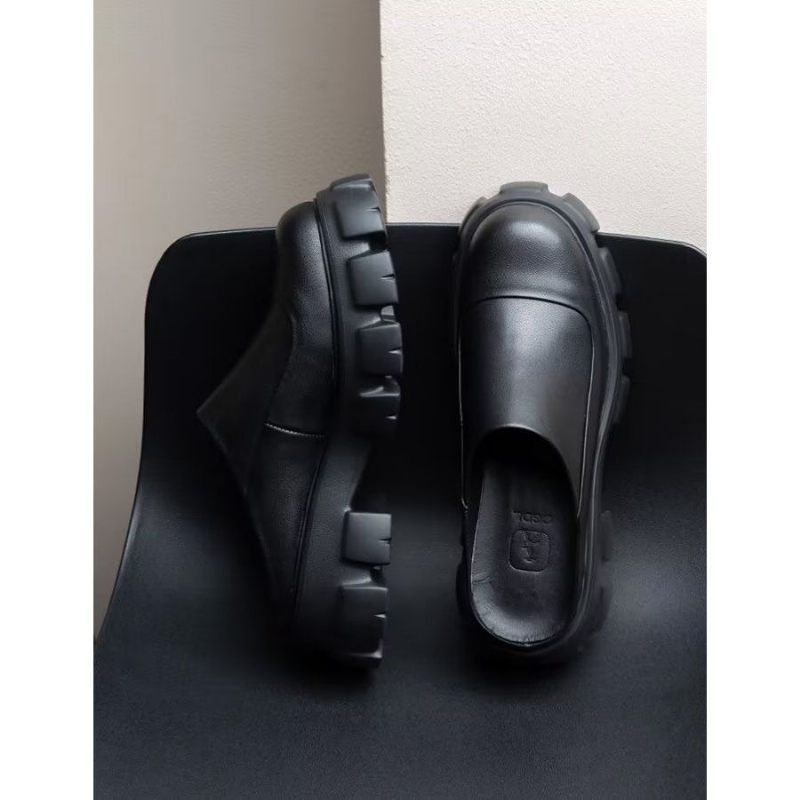 Chinelos Negócios Com Plataforma Sapatos Casuais Masculinos - Preto