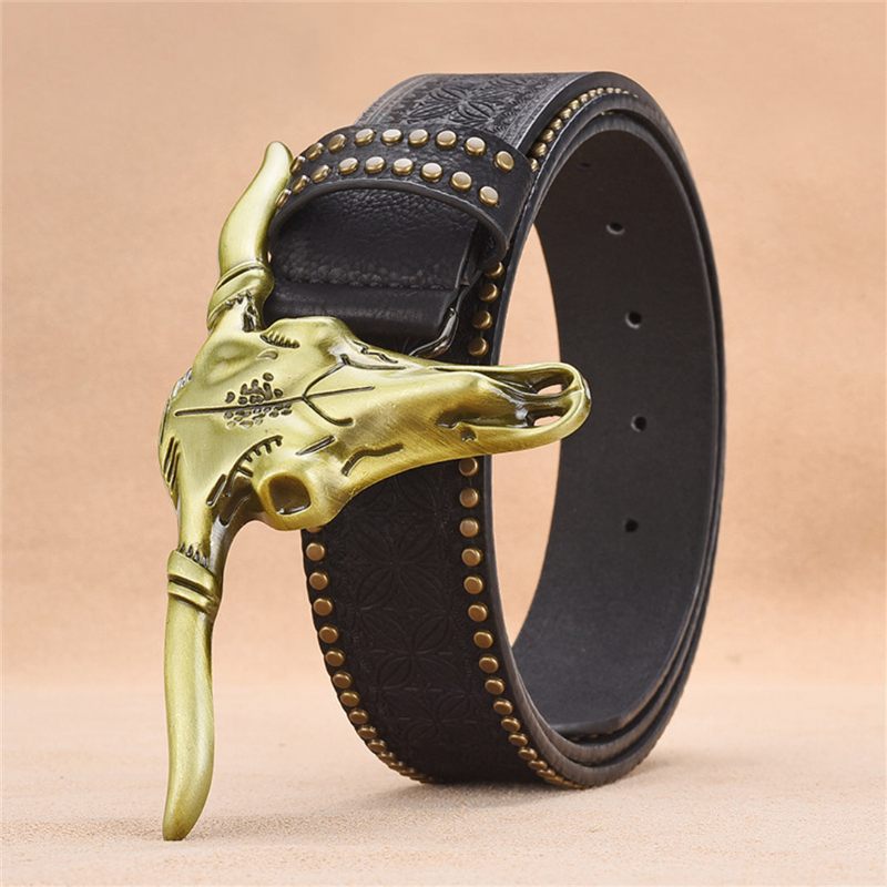 Cintos Masculinos Chiques Com Estampa Letras Metal - Preto