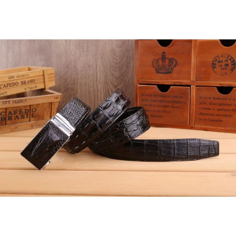 Cintos Masculinos Exóticos Patchwork Cinto Automático - Preto