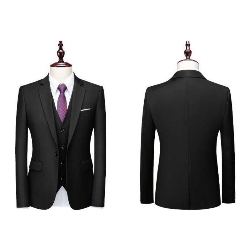 Conjunto Terno Masculino Com Calça Blazer Acetato - Preto