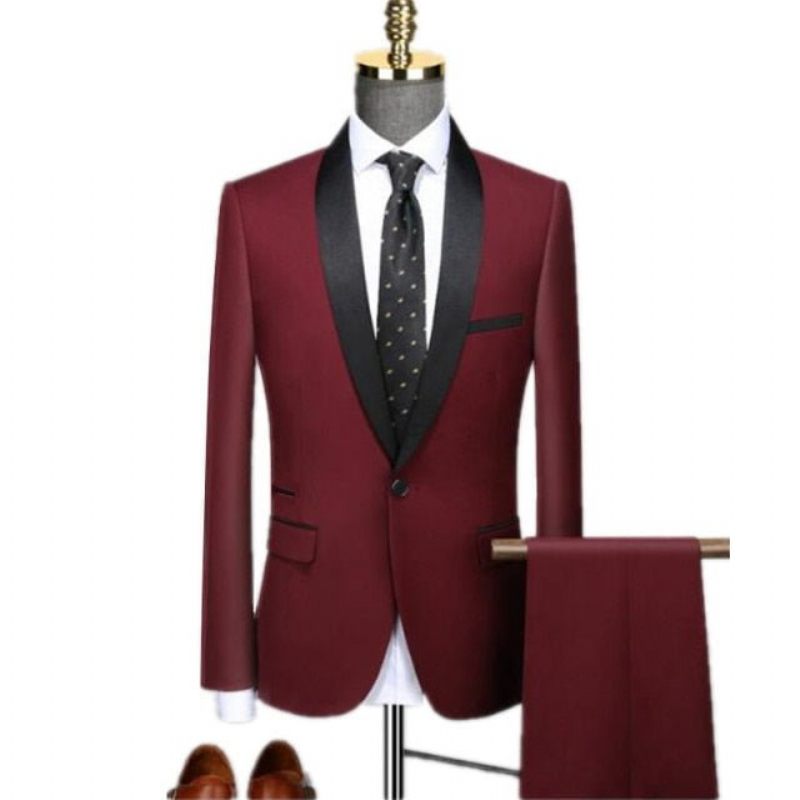 Conjunto Ternos Masculinos Poliamida Com Detalhes Requintados - Vermelho