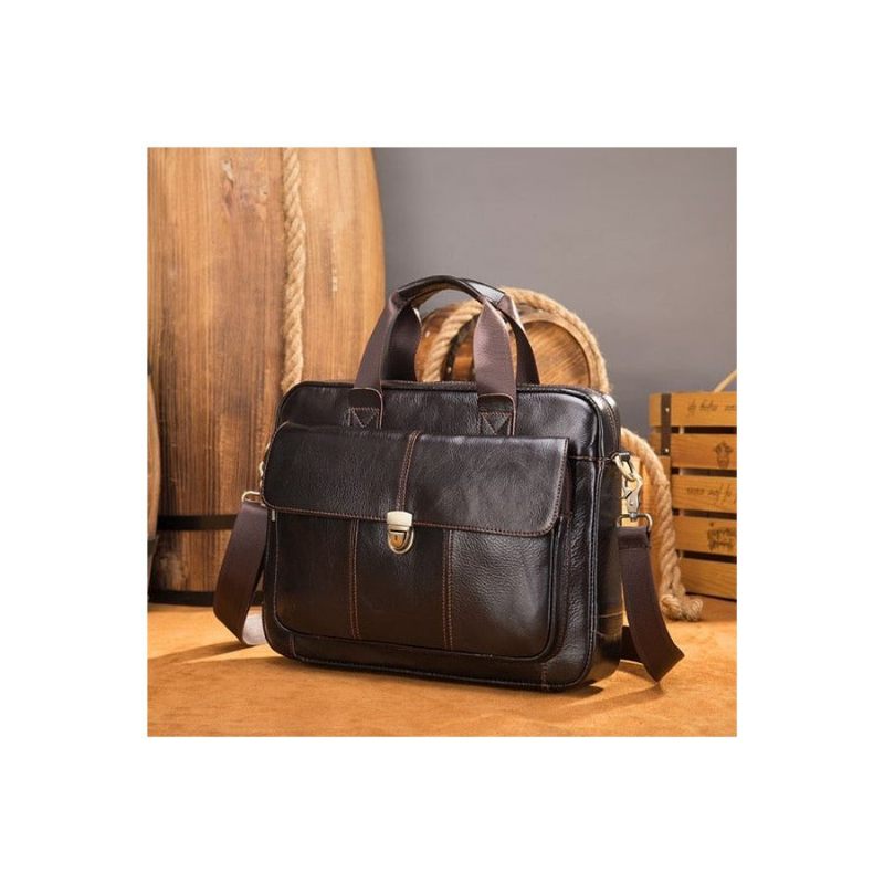 Maleta Masculina Para Laptop Bolsa Ombro - Café