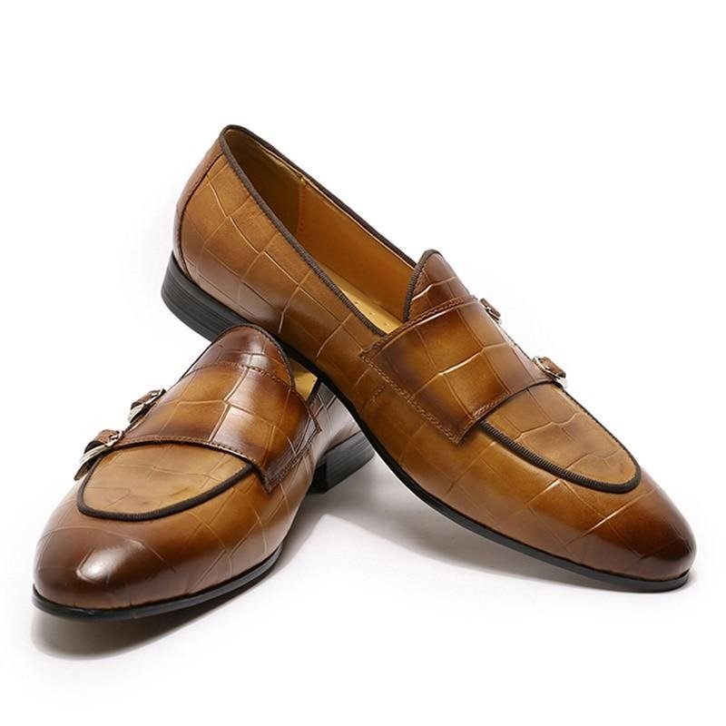 Mocassins Masculinos Alliluxe Exótico Slip On - Café