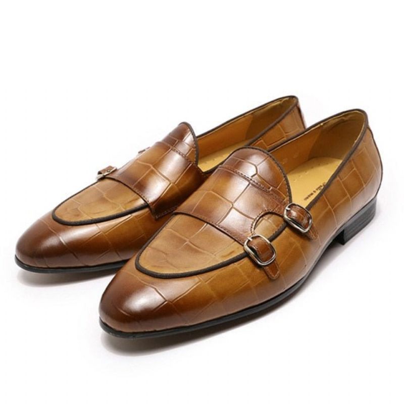 Mocassins Masculinos Alliluxe Exótico Slip On - Café