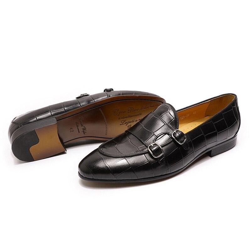 Mocassins Masculinos Alliluxe Exótico Slip On - Preto