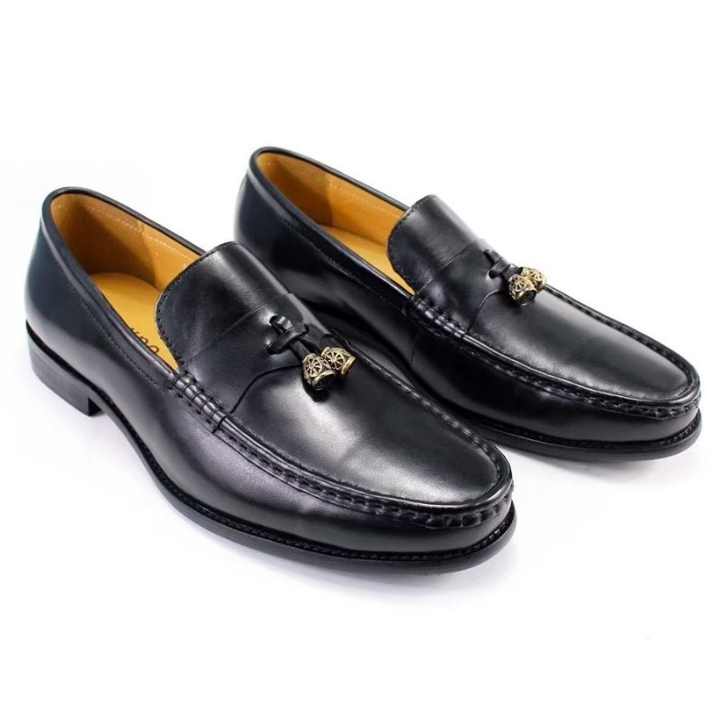 Mocassins Masculinos Brogue Slip On - Preto