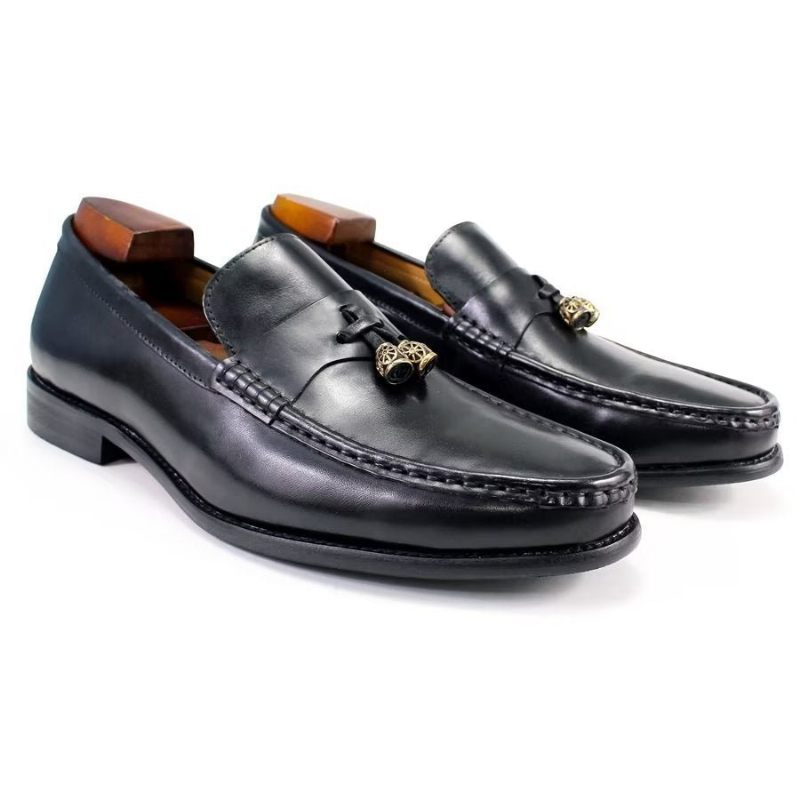 Mocassins Masculinos Brogue Slip On - Preto