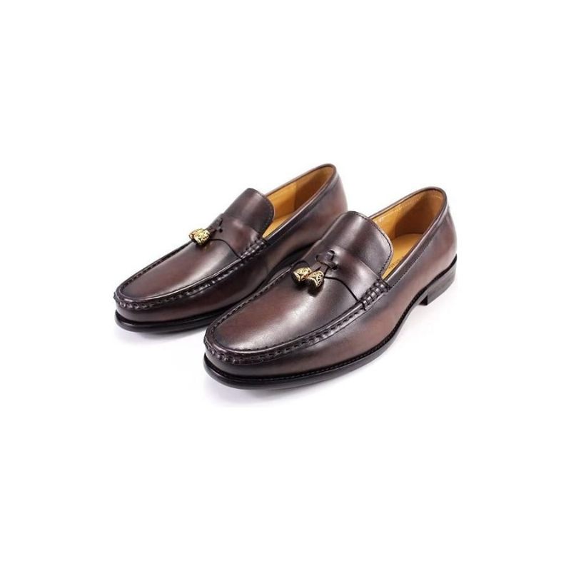 Mocassins Masculinos Brogue Slip On - Café