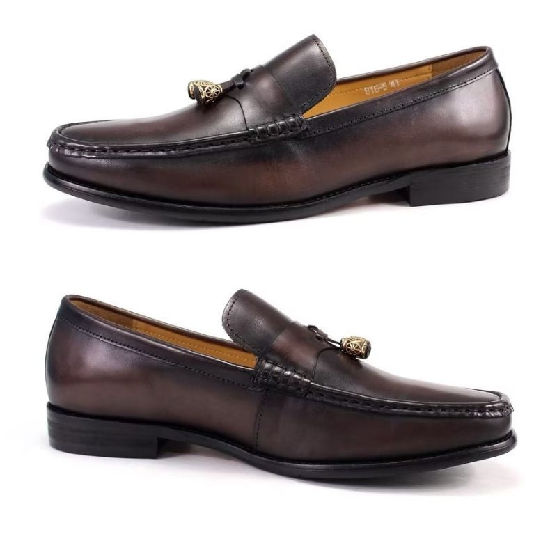 Mocassins Masculinos Brogue Slip On - Café