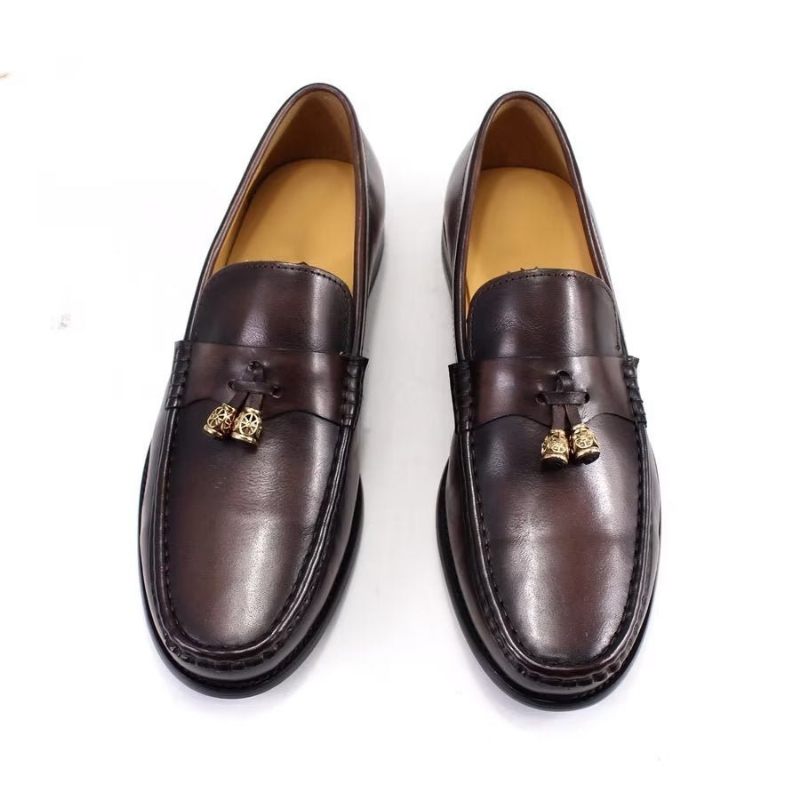 Mocassins Masculinos Brogue Slip On - Café