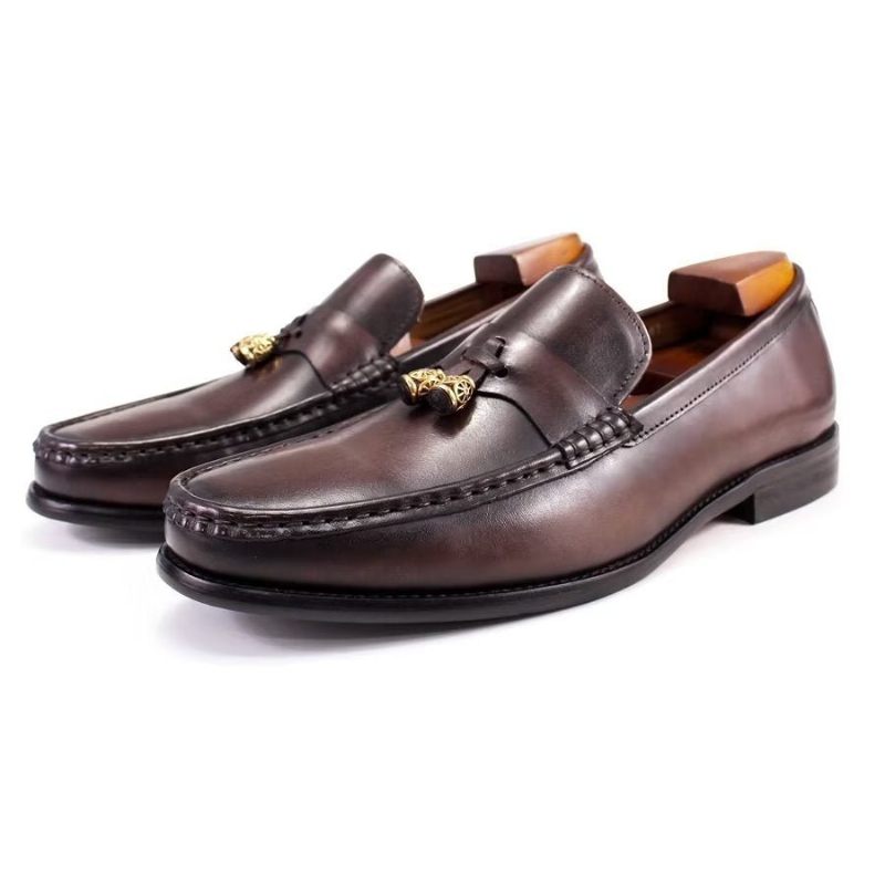 Mocassins Masculinos Brogue Slip On - Café