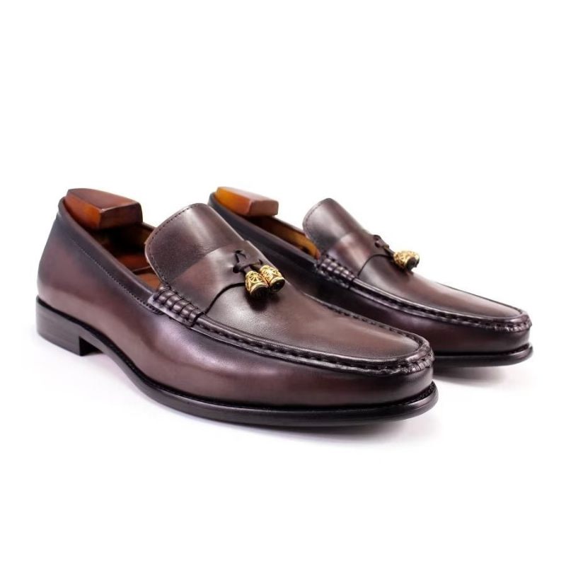 Mocassins Masculinos Brogue Slip On - Café