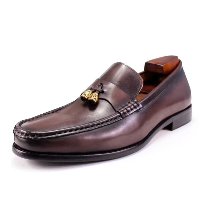 Mocassins Masculinos Brogue Slip On - Café