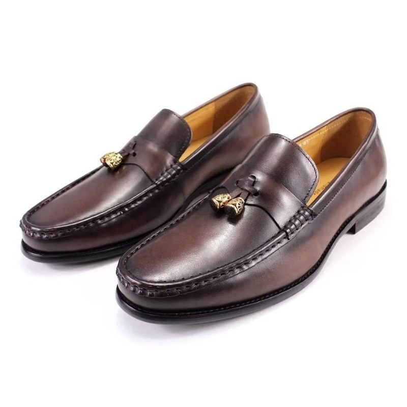 Mocassins Masculinos Brogue Slip On - Café