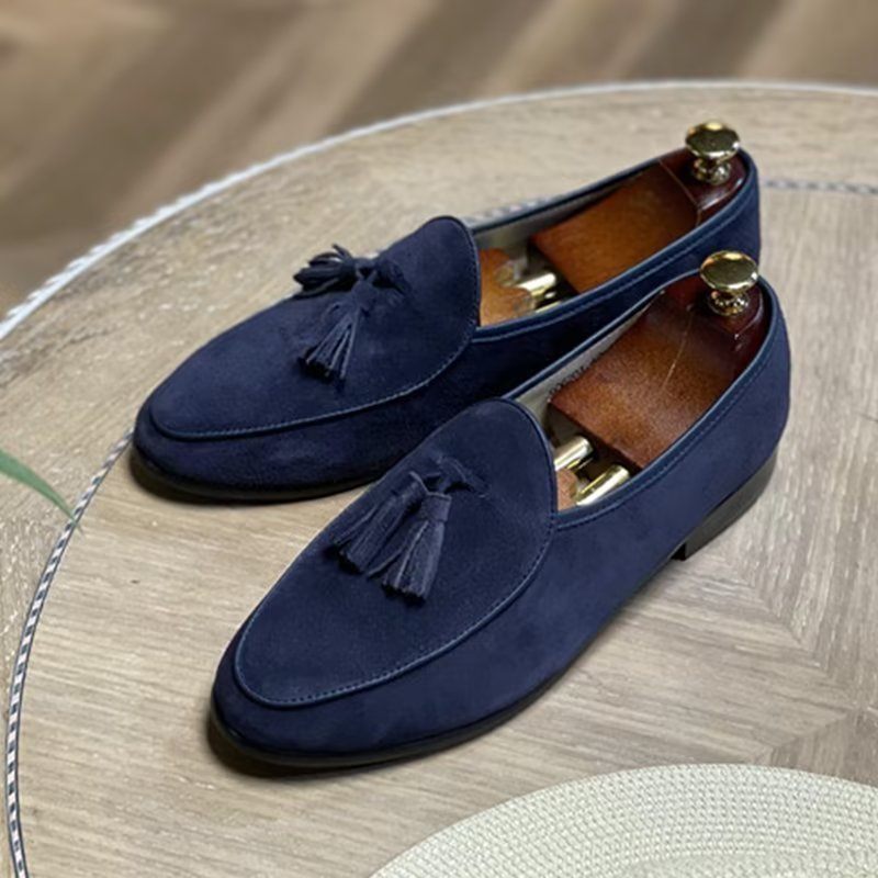 Mocassins Masculinos Camurça - Azul