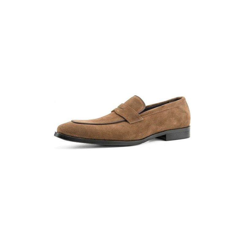 Mocassins Masculinos Chiques Com Padrão Exótico Slip-on Brogue - Café