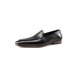 Mocassins Masculinos Classe Couro Em Relevo Brogues Formais Slip-on