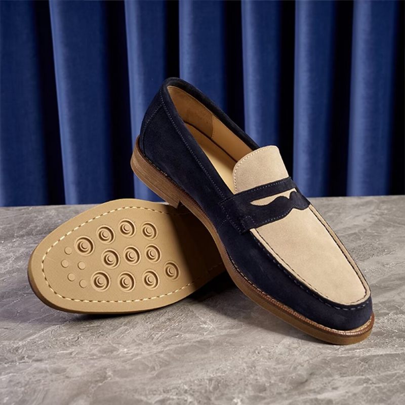 Mocassins Masculinos Clássicos Couro - Azul