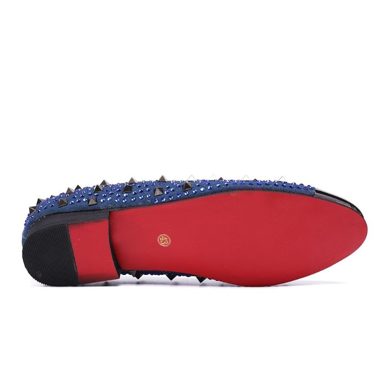 Mocassins Masculinos Com Detalhes Rebite - Azul