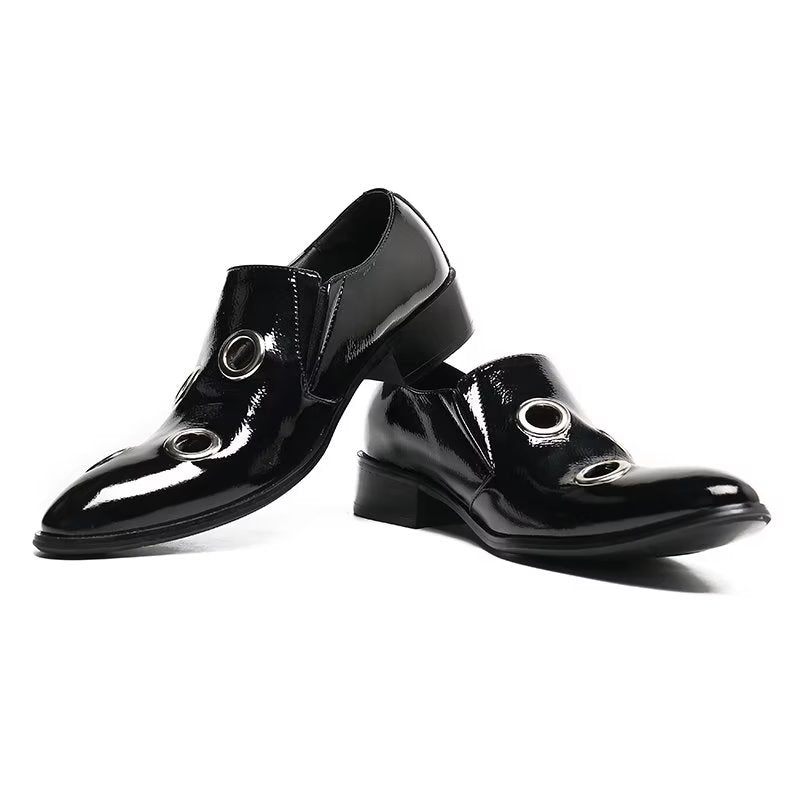 Mocassins Masculinos Com Estampa Chamativa E Slip-on - Preto