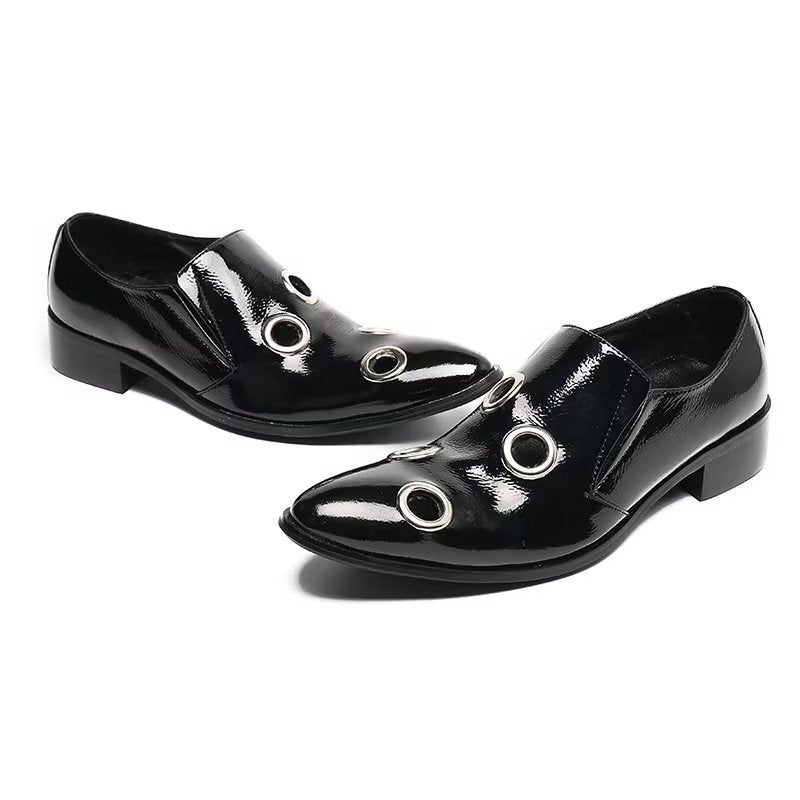 Mocassins Masculinos Com Estampa Chamativa E Slip-on - Preto