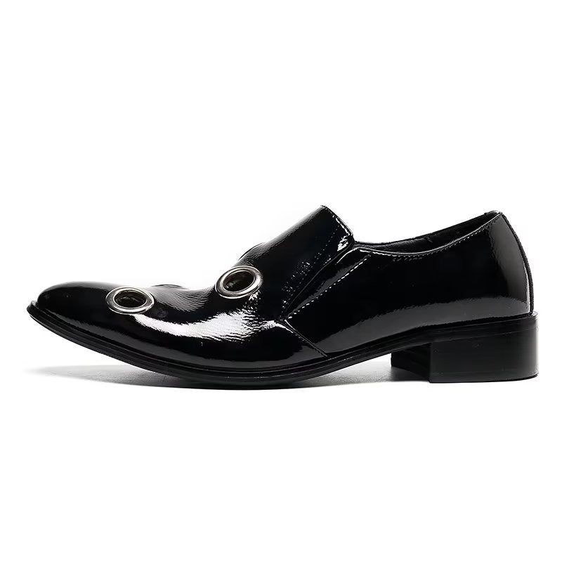 Mocassins Masculinos Com Estampa Chamativa E Slip-on - Preto